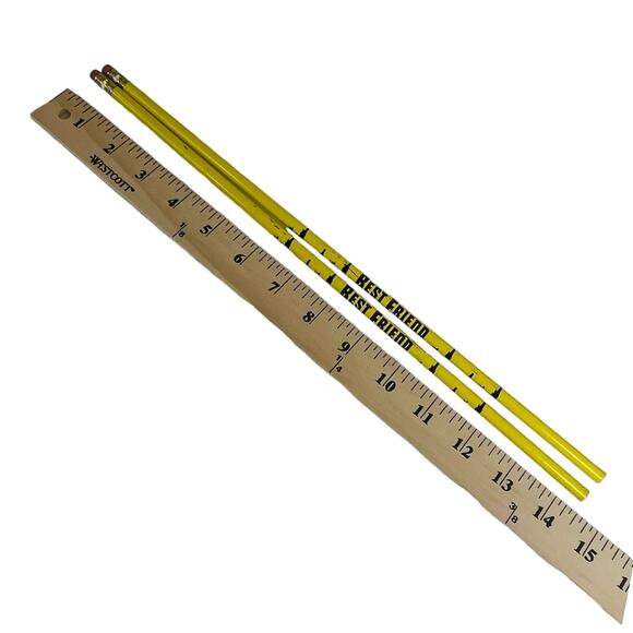 NEW Set (2) Long Oversized SLIM PENCIL 14.5" Yellow BEST FRIEND School Pencils - Picture 3 of 6